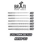 BRATİ HAND TOOLS Sds Plus Kırıcı Delici Hilti Duvar ve Beton Delme Matkap Ucu Seti 7 Parça 210MM Boy 6MM-12MM