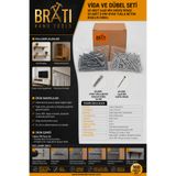 BRATİ HAND TOOLS Vida ve Dübel Seti 50 Adet 5x60 mm Sunta Vidası ve 50 Adet 8mm Siyah Tuğla Beton Boşluk Dübel