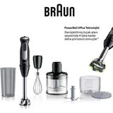 Braun 1000 Watt Multiquick 5 Pro El Blender Seti MQ55254MBK Mini Mutfak Robotu Rendeli Doğrayıcı Çırpıcı Beher Komple Set - Siyah