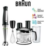 Braun 1000 Watt Multiquick 7 El Blender Seti MQ7075X 1.5l Mutfak Robotu Çırpıcı 600ML Beher Komple Mutfak Seti - Siyah