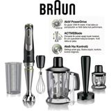 Braun 1200 Watt Multiquick 9 El Blender Seti MQ9147X Active Powerdrive Püre Ezici Blender Doğrayıcı Çırpıcı Beher 7 Parça - Siyah