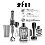 Braun 1200 Watt Multiquick 9 El Blender Seti Mq9147x Active Powerdrive Püre Ezici Blender Doğrayıcı Çırpıcı Beher 7 Parça