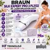 Braun 300.000 Flaş Atımı ve 3 Yoğunluk Seviyesi ile Silk Expert Pro 3 Lazer Epilasyon Aleti - Beyaz