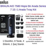 Braun Aıo 7580 Hepsi Bir Arada Series 7 15 I 1 Arada Tıraş Kiti + Gillette Fusion 5 Proglide 4'Lü Yedek Tıraş Bıçağı