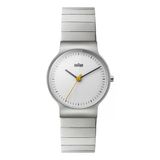 Braun Bayanlar İnce 3 İbreli Analog Quartz Saat, Beyaz Kadran Ve Paslanmaz Çelik Bileklik Ve 32Mm Kasa, Model Bn0211slbtl.
