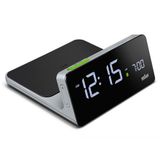 BRAUN BC21GEU GRİ DİJİTAL KABLOSUZ ŞARJLI ALARMLI MASA SAATi
