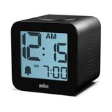 Braun BC25BP model dijital çalar saat, sesli çıkış, erteleme fonksiyonu, pozitif LCD ekran, konuşma ayar seçenekleri ve artan sinyal sesi