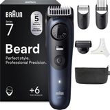Braun Beard Trimmer Series 7, Erkek Elektrikli Sakal Kesme Makinesi, 6 Aksesuarlı, Ultra Keskin Problade Bıçak, 120 Dakika Pil Ömrü, Kablosuz Sakal Tıraş Makinesi, 40 Boy, Su Geçirmez, BT7520, Mavi