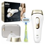 Braun-Braun IPL İpek Uzman Pro 5 PL5124 Nesil IPL, Premium Kılıfı, Venüs Razor ve Hassas Başkanı, Beyaz ve Gold ile Kadınlar ve Erkekler için Kalıcı Görünür Lazer Epilasyon
