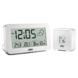 Braun Dijital Hava İstasyonu Saat, İç ve Dış Mekan Sıcaklık ve Nem, Tahmin, LCD ekran, hızlı ayarlı, Crescendo bip alarmı, model BC13WP.