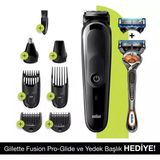 Braun Erkek Bakım Kiti, Islak&kuru, 8in1 Başlık (Mgk 5260)+2 Başlıklı Gillette Hediye