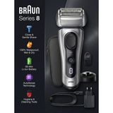 Braun Günlük Sakal Kesimi Için Özel Geliştirilmiş Islak ve Kuru Kullanıma Uygun Çelik Folyo Başlıklı Hızlı Şarjlı 2 Parça Erkek Tıraş Makinesi Series 8 - Siyah