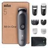 Braun Hepsi Bir Arada Seri 5 Bakım Seti, 9in1, Ultra Keskin Bıçak, 120 Dak, Vücut için SkinGuard, Hassas ve Verimli Döşeme, Su Altında Kullanım için AquaGrip, AIO5545, Gri