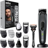 Braun Hepsi Bir Arada Seti 7, 17'si 1 Arada Çoklu Bakım, Sakal Kesme Makinesi, Burun Kılı Kesme Makinesi, Yüz, Baş ve Vücut Için Saç Kesme Makinesi, 100 Dakikalık Pil, Su Geçirmez, MGK7491, Siyah