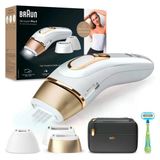 Braun Ipl Silk Expert Pro 5 Kadın/erkek Epilasyon Cihazı, 3 Aparat, Görünür Epilasyon, Almanya'da Tasarlandı, Venus Tıraş Makinesi, Lazer Epilasyona Alternatif, PL5243, Beyaz/altın