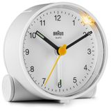 Braun Klasik analog çalar saat, erteleme fonksiyonlu ve ışıklı sessiz kuvars saat, beyaz Crescendo alarmı, BC01W modeli, Weiß, tek beden, Manşet