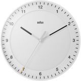 Braun Klasik Büyük Analog Duvar Saati Sessiz Saat Mekanizması, Kolay Okunan Kadran, 30 Cm Çap, Beyaz