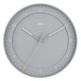 Braun Klasik Büyük Analog Duvar Saati, Sessiz Süpürme Hareketli, Okunması Kolay, Gri 30 cm Çap, Model BC17G.