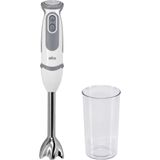 Braun MQ 5200WH - MultiQuick 5 Vario el blenderi paslanmaz çelik karıştırma ayağı, 1000 Watt, 600 ml karıştırma ve ölçüm kabı dahil, beyaz/gri