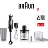 Braun MQ55254MBK El Blender Set 1000W Powerbell Vplus Splashcontrol Mini Mutfak Robotu Sizecontrol Doğrayıcı Çırpıcı Siyah