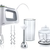 Braun MultiMix 5 HM 5137 el mikseri, kademesiz hız ayarlı el mikseri, çırpma teli, yoğurma kancası, püre çubuğu, doğrayıcı ve 600 ml karıştırma ve ölçüm kabı, 750 Watt, beyaz