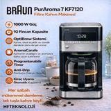 Braun Puraroma 7 Filtre Kahve Makinesi + Dijital Mutfak Tartısı Hediye - Siyah