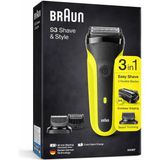 Braun S3 Shave & Style 3’ü 1 Arada Şarjlı Tıraş Makinesi – Sakal Düzeltici & Kontur Başlığı, 300BT