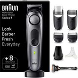 Braun Sakal Düzeltici Erkek Serisi 7, Erkek Sakal Düzeltici, 8 Aksesuarlı, Ömür Boyu Ultra Keskin Bıçak, 100 Dak. Pilli, Kablosuz Sakal Tıraş Makinesi, 40 Boy, Su Geçirmez, BT7420, Gri