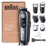 Braun Sakal Düzeltici Serisi 9, Erkek Elektrikli Sakal Düzeltici ve 11 Berber Aleti, Ultra Keskin Problade Bıçak, 180 Dakika Pil Ömrü, Kablosuz Sakal Tıraş Makinesi, 40 Boy, Su Geçirmez, BT9440, Krom