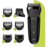 Braun Series 3 300 Bt Blk 3’ü 1 Arada Siyah Tıraş Makinesi Kablosuz Kullanım ve Hızlı Şarj Özelliği