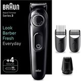 Braun Series 3 BT3420 Kablosuz Sakal Düzeltici Siyah Renkli Hızlı Şarj ve Ek Bıyık Başlığı ile