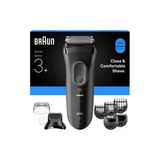 Braun Series 3 Elektrikli Tıraş Makinesi, 3 Esnek Bıçak, Microcomb Ağır Hizmet Sakal Düzeltme Aksesuarları, Erkekler İçin Kuru Tıraş Makinesi, Maden
