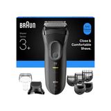 Braun Series 3+ Elektrikli Tıraş Makinesi, Kuru, - Siyah