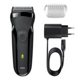 Braun Series 3 Erkek Elektrikli Tıraş Makinesi, 3 Esnek Bıçaklı, Şarj Edilebilir Ve Kablosuz, 2 Pimli Birleşik Krallık Fişi, 300, Siyah Tıra
