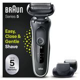 Braun Series 5 Elektrikli Tıraş Makinesi, Easyclick Aparatlı, Sakal Kesme Makinesi, Erkek Tıraş Makinesi, Easyclean, Islak ve Kuru, Hediyelik Eşya, Almanya'da Üretilmiştir, 51-W1500S, Beyaz