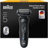 Braun Series 5 Erkek Elektrikli Tıraş Makinesi, 50 Dakika ile Erkek Elektrikli Tıraş Makinesi. Pil, Kablosuz Islak ve Kuru Tıraş Makinesi, Su Geçirmez, Almanya'da Üretilmiştir, 52-N1000SI, Siyah