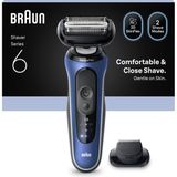 Braun Series 6 Elektrikli Tıraş Makinesi Mavi Hassas Düzeltici Başlık ile Islak ve Kuru Kullanım 62-B1200S