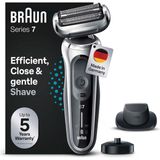 Braun Series 7 Elektrikli Tıraş Makinesi 360° Flex, Easyclick Hassas Düzelticili, Ataşmanlı Erkek Tıraş Makinesi, Islak ve Kuru, Almanya'da Üretilmiştir, 71-S4200CS, Gümüş