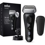 Braun Series 8 Erkek Tıraş Makinesi, 3+1 Tıraş Başlığı, Hassaslık Için Elektrikli Tıraş Makinesi ve Düzeltici, Sonik Teknoloji ve Kontur Ayarlı 40° Başlık, Islak ve Kuru, 8410S, Siyah