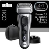 Braun Series 8 Gri Elektrikli Tıraş Makinesi, Islak ve Kuru Kullanım, Şarj Standı, 8617S Kablosuz ve Tamamen Yıkanabilir