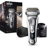 Braun Series 9 9395CC Erkek Elektrikli Tıraş Makinesi, Yükseltilmiş Temizleme ve Şarj Istasyonu, Deri Kılıf, Islak ve Kuru Elektrikli Tıraş Makinesi, Hassas Düzeltici, Krom Kaplama | 1 Paket