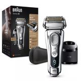 Braun Series 9 Premium Erkek Tıraş Makinesi, 4+1 Tıraş Başlığı, Hassaslık İçin Elektrikli Tıraş Makinesi Ve Düzeltici, Temizleme Ve Şarj İstasyonu, Li-İon Pil 60 Dakika, Islak Ve Kuru, 9375 Cc, Krom