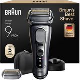 Braun Series 9 Pro+ Elektrikli Tıraş Makinesi, 5+1 Ultra Ince Hassas Bıçaklar, Pro-Sensoadapt, 60 Dakika Tıraş Makinesi. Pil, Ekstra Tıraş Başlığı,ıslak ve Kuru Tıraş Makinesi - 9617PSI, Gümüş