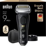 Braun Series 9 Pro+ Erkek Elektrikli Tıraş Makinesi, 5 Tıraş Parçalı Elektrikli Tıraş Makinesi, Güvenlikli Tıraş Makinesi, Uzun Saç Kesme Makinesi Protrimmer, 60 Dakika PIL,9510S, Siyah