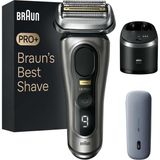 Braun Series 9 Pro+ Erkek Tıraş Makinesi, 5 Pro Tıraş Parçalı Elektrikli Tıraş Makinesi, Uzun Saç Kesme Makinesi ve Temizleme Istasyonu, Tıraş Makinesi Powercase, 60 Dakika Çalışma Süresi, 9575 cc