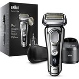 Braun Series 9 Pro Erkekler Için Elektrikli Tıraş Makinesi, Prolift Düzelticili ve Sakal Tıraş Makinesi, 5'i 1 Arada Temizleme ve Şarj Merkezi, Çanta, Şarj Edilebilir, Kablosuz, 9466 Cc, Krom