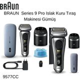Braun Series 9 Pro Islak Kuru Tıraş Makinesi Gümüş + Philips 3000 Serisi Kulak-Burun Tüy Kesme Makinesi Hediye - PHİLİPS KULAK BURUN TEMİZLİK HEDİYE