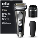 Braun Series 9 Pro Premium Elektrikli Tıraş Makinesi, 4+1 Tıraş Başlığıyla, Erkek Elektrikli Tıraş Makinesi, Prolift Düzeltici, 5'i 1 Arada Temizleme Istasyonu, Islak ve Kuru,, Gri