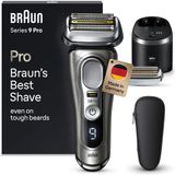 Braun Series 9 Pro Premium Erkek Elektrikli Tıraş Makinesi, 4+1 Tıraş Başlığı, Elektrikli Tıraş Makinesi ve Düzeltici, Tıraş Başlığı Dahil, 60 Dakika Pil Ömrü, Sakalda Islak ve Kuru Kullanım, 9465CC
