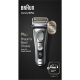 Braun Series 9 Pro Premium Erkek Tıraş Makinesi, Tıraş Başlığı, Elektrikli Tıraş Makinesi ve Düzeltici, Şarj Istasyonu, Çalışma Süresi, 1, 3 ve 7 Günlük Sakal Için, 9417S, Gümüş